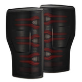 AlphaRex Luxx-Series LED tail lights in Black-Red for 2017-2022 Ford Super Duty