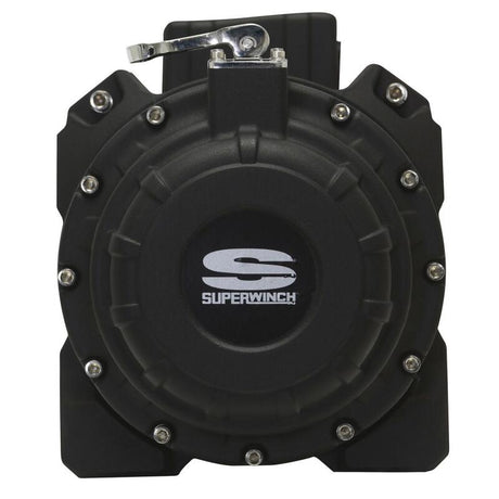 Universal 18k 12V DC Tiger Shark 18000SR Winch w/ Black Synthetic Rope - View 2 | Dirty Garage