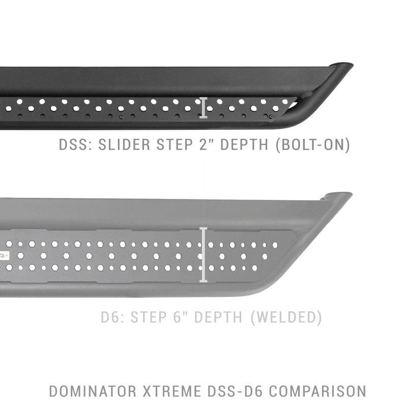 Go Rhino Dominator Extreme DSS Sliders - Tex Blk - 87in - View 3 | Dirty Garage