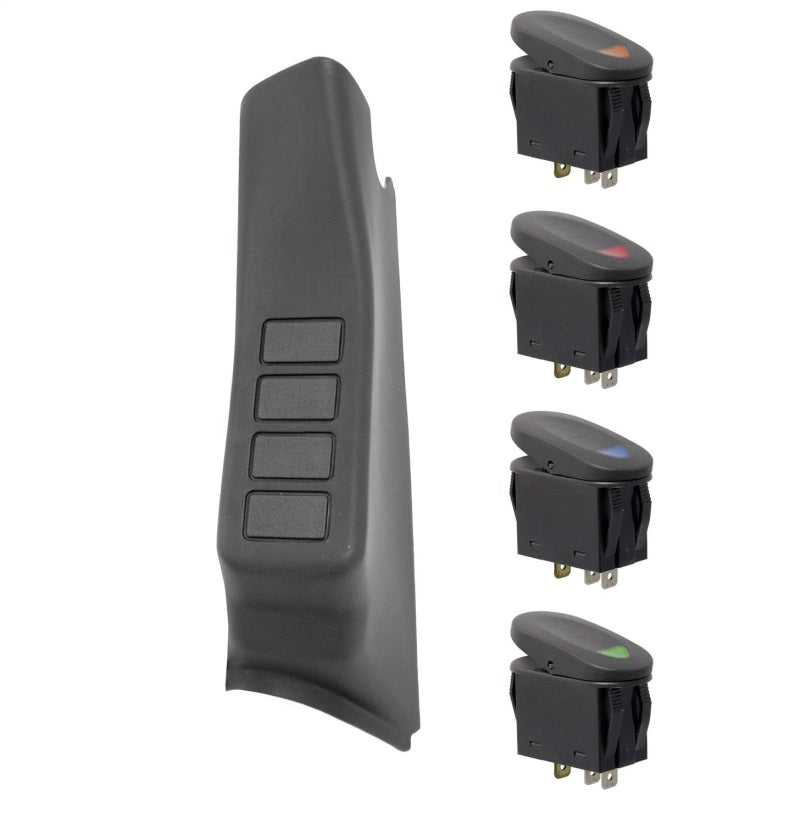 Rugged Ridge A-Pillar 4 Switch Pod Kit Black LHD 11-18 JK | Dirty Garage