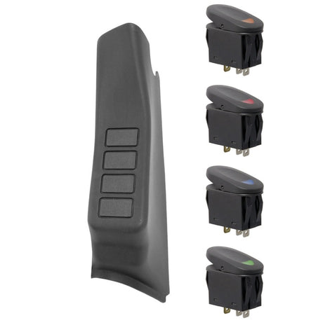 Rugged Ridge A-Pillar 4 Switch Pod Kit Black LHD 11-18 JK | Dirty Garage