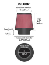 Universal Clamp-On Air Filter 5in FLG/6-1/2in B/5in T/6-1/2in H - View 5 | Dirty Garage