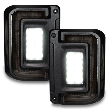 2007-2017 Wrangler JK Flush Mount LED Tail Lights Tinted - View 2 | Dirty Garage