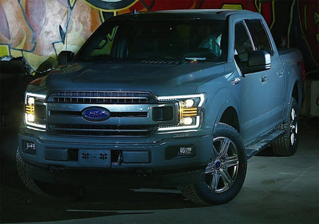 2018-2020 F-150 Luxx-Series Projector Headlights Alpha Black - View 6 | Dirty Garage