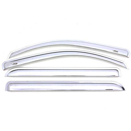 2011-2018 Grand Cherokee Ventvisor Front and Rear Window Deflectors Chrome 4-Piece - View 4 | Dirty Garage