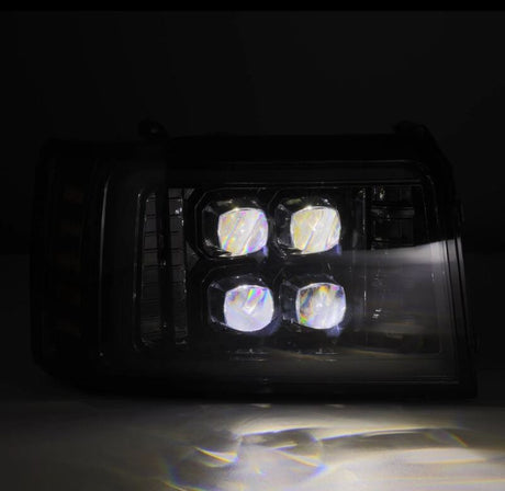 1992-1996 Super Duty Bronco Nova-Series LED Projector Alpha-Black Headlight Active Light SS & Switchback DRL - View 2 | Dirty Garage