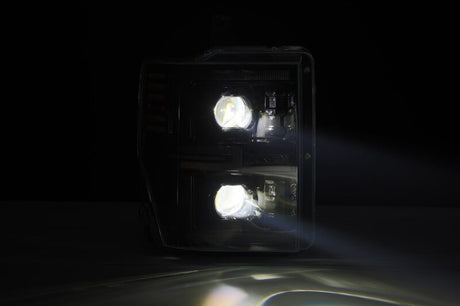 2008-2010 Super Duty Luxx-Series LED Projector Alpha Black Headlights Active Light Sequential Signal - View 2 | Dirty Garage
