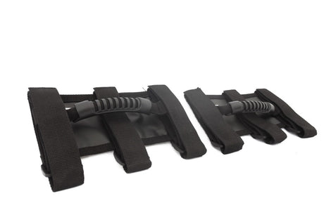 Rugged Ridge Steel Grab Handles F/R Kit Black 07-18 Jeep Wrangler JK/JKU - View 3 | Dirty Garage