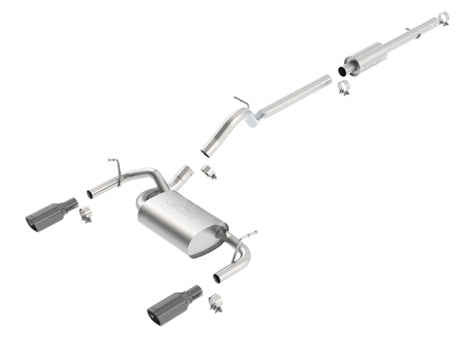 Borla 12-16 Jeep Wrangler 3.6L AT/MT 4DR 4WD S SQ RL AC SR 2.5in 2in TIP 3.5inx3.28in Black Chrome | Dirty Garage