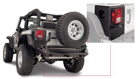 2007-2018 Wrangler 2-Door Trail Armor Rear Corners - Black | Dirty Garage