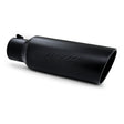 Universal 6" OD Rolled End 4" Inlet 18" Black Coated Exhaust Tip | Dirty Garage