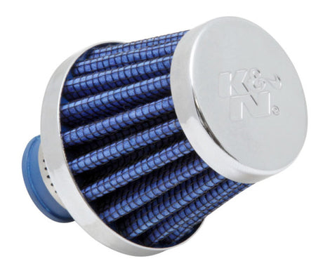 Universal 2in Base OD x .375in Flange ID x 1.75in H Rubber Base Crankcase Vent Filter - Blue - View 2 | Dirty Garage