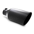 Universal Tip 8" OD Rolled End 4" Inlet 18" Length Black | Dirty Garage