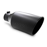 Universal Tip 8" OD Rolled End 4" Inlet 18" Length Black | Dirty Garage