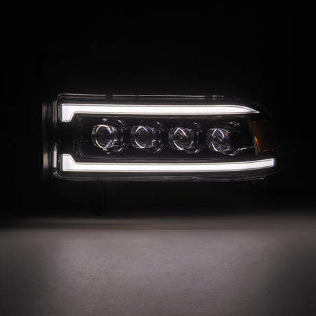 1994-2001 Ram 1500 Nova-Series LED Projector Alpha Black Headlights Active Light Sequential Signal Smooth DRL - View 2 | Dirty Garage