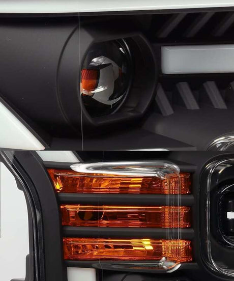 2015-2017 F-150 Luxx-Series LED Projector Headlights Plank Style Black Activation Light DRL - View 2 | Dirty Garage