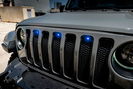 2018-2022 Wrangler Pre-Runner Style LED Grille Kit Blue - View 2 | Dirty Garage