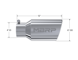 Universal Tip 6" OD Angled Rolled End 4" Inlet 12" Length - View 5 | Dirty Garage