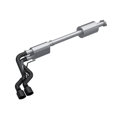 2021-2024 F-150 Black Coated Dual Pre-Axle Street Profile 2.5" OD Tips 3" Cat Back Exhaust | Dirty Garage