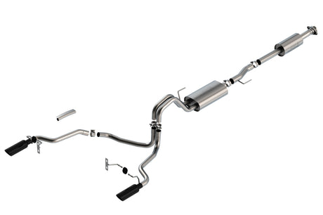 Borla F-150 2021 5.0L 4dr CC SB EC STB Lariat/KR/Pltm/LTD 3/2.25 SRE Cat-Back Touring Black CHR Tips | Dirty Garage