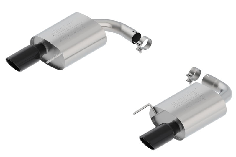 Borla Atak S Rear Section 15-17 Ford Mustang GT 5.0L V8 MT/AT 2.5in pipe 4in tip (Black Chrome) | Dirty Garage