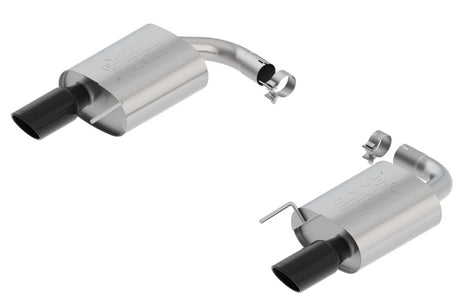 Borla Atak S Rear Section 15-17 Ford Mustang GT 5.0L V8 MT/AT 2.5in pipe 4in tip (Black Chrome) | Dirty Garage