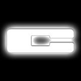 Universal Illuminated LED C Letter Badge w/ Matte White Surface Finish - View 2 | Dirty Garage
