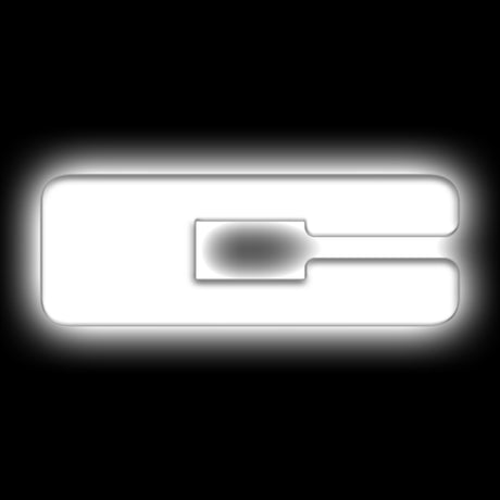Universal Illuminated LED C Letter Badge w/ Matte White Surface Finish - View 2 | Dirty Garage