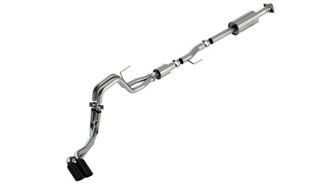 Borla F-150 2021 5.0L 4dr CC SB EC STB Lariat/KR/Pltm/LTD 3/2.25 DSE Cat-Back S-Type Black CHR Tips - View 3 | Dirty Garage