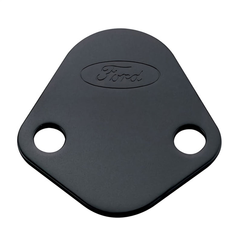 Universal Fuel Pump Block Off Plate - Black Crinkle Finish w/Ford Oval | Dirty Garage