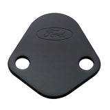Universal Fuel Pump Block Off Plate - Black Crinkle Finish w/Ford Oval | Dirty Garage