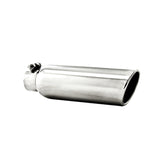 Universal 3.5" OD 2.25" Inlet 12" L Angled Cut Rolled End Clampless No-Weld T304 Tip | Dirty Garage