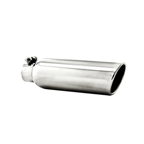 Universal 3.5" OD 2.25" Inlet 12" L Angled Cut Rolled End Clampless No-Weld T304 Tip | Dirty Garage