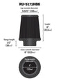 Universal Rubber Filter-Round Tapered 4in Flange ID x 8in Base OD x 6.625in Top OD x 8in H | Dirty Garage