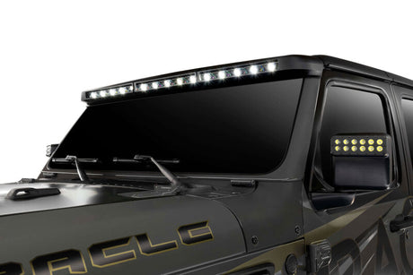 2018-2025 Wrangler JL Gladiator JT Integrated Windshield LED Light Bar System - View 6 | Dirty Garage