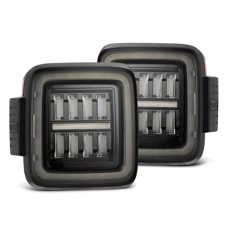 2018-2023 Wrangler JL Nova-Series Prismatic LED Tail Lights Alpha-Black | Dirty Garage