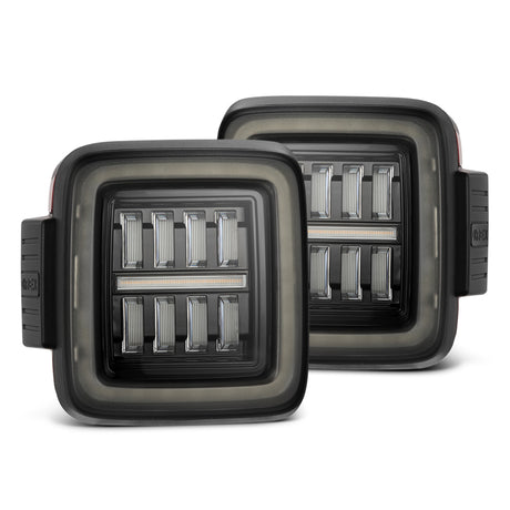 2018-2023 Wrangler JL Nova-Series Prismatic LED Tail Lights Alpha-Black | Dirty Garage