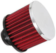Universal Rubber Base Chrome Top Push-In Crankcase Vent Filter 3in OD x 2-1/2in H. | Dirty Garage