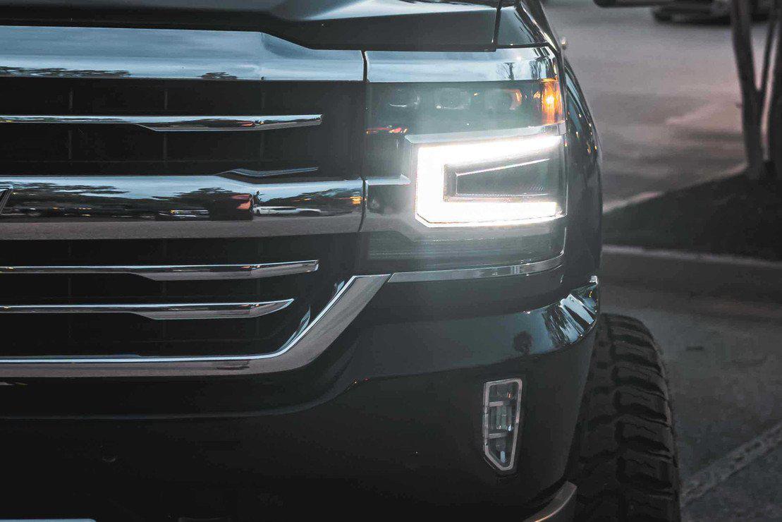 2016-2018 Silverado 1500 XB LED Black Headlight trim piece (LF542.B)