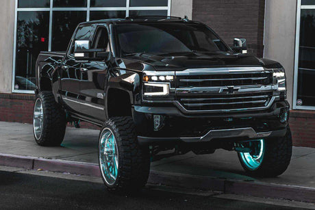 2016-2018 Silverado 1500 XB LED Black Headlight trim piece (LF542.B) - View 7 | Dirty Garage