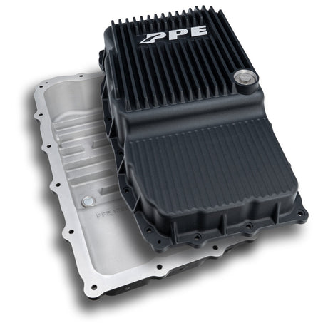 Universal w/ 10L80 Heavy-Duty Deep Cast Aluminum Transmission Pan Raw - View 3 | Dirty Garage
