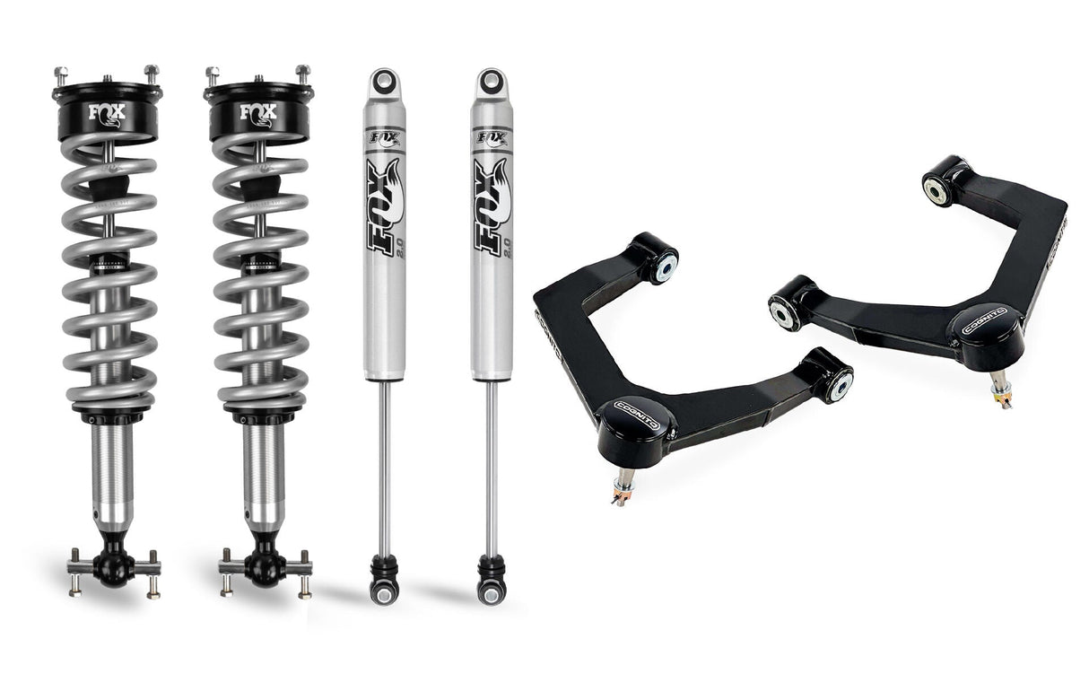 2019-2025 GM 1500 1" Performance Ball Joint Leveling Kit W/ Fox 2.0 Coilover Front Shocks (210-P0885)