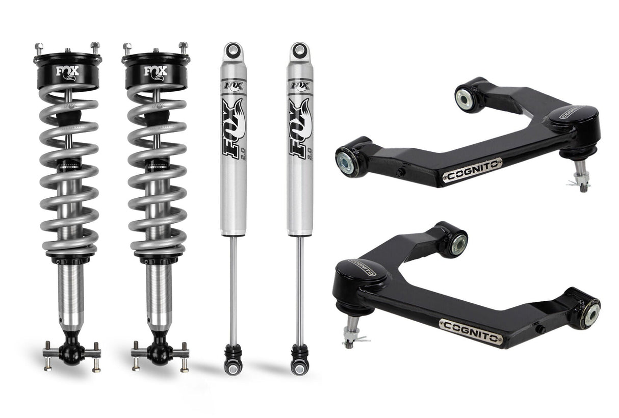 2019-2025 GM 1500 3" Performance Ball Joint Leveling Kit W/ Fox 2.0 Performance Series Coilover Front Shocks and Monotube Rear Shocks (210-P0874)