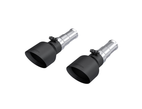 2019-2024 Ram 1500 5.7L Hemi 3" Inlet 5" OD Dual Wall Angle Cut T304 Black Tips Pairs | Dirty Garage