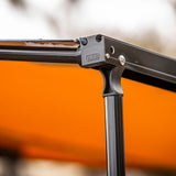 ARB Aluminum Awning, Black Frame, 8.2FT x 8.2FT, Installed with LED Light Strip - View 2 | Dirty Garage