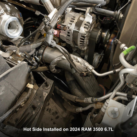 2019-2025 Ram HD 6.7L Cummins Hot and Cold Side Intercooler Charge Pipe Kit Polished - View 6 | Dirty Garage