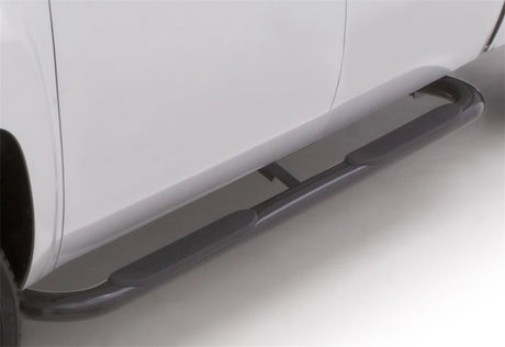 1997-1998 F-150 SuperCab 4" Black Oval Curved Steel Nerf Bars - View 3 | Dirty Garage