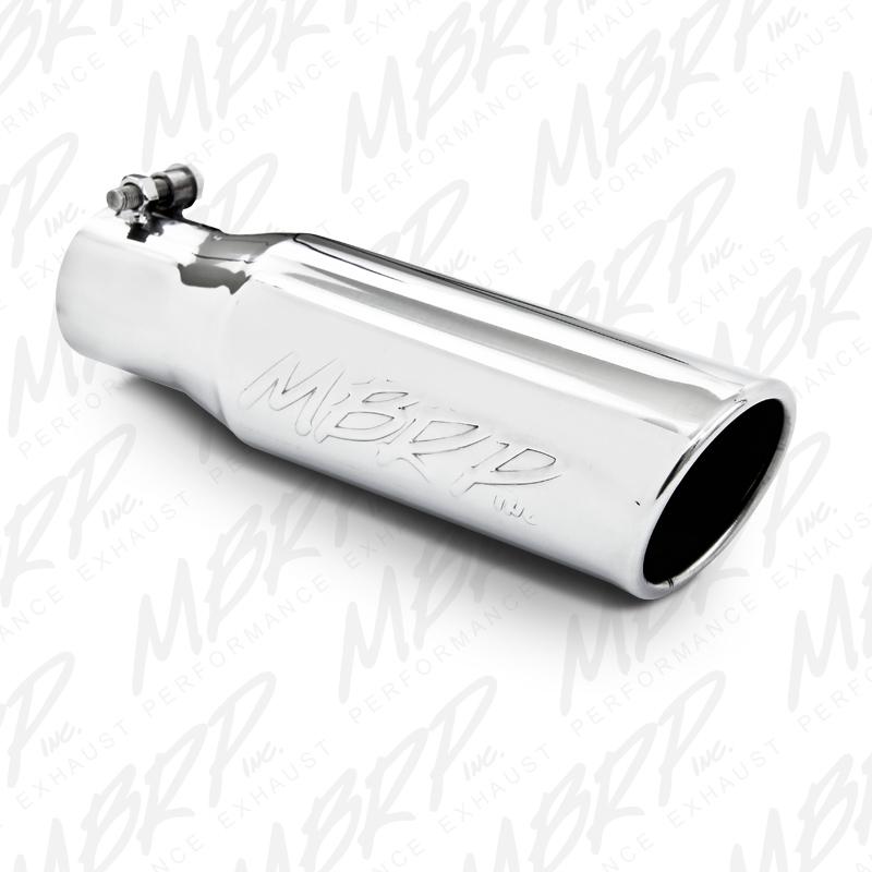 Universal 3" OD Angled Rolled End Tip 10" Length 2" Inlet - View 2 | Dirty Garage