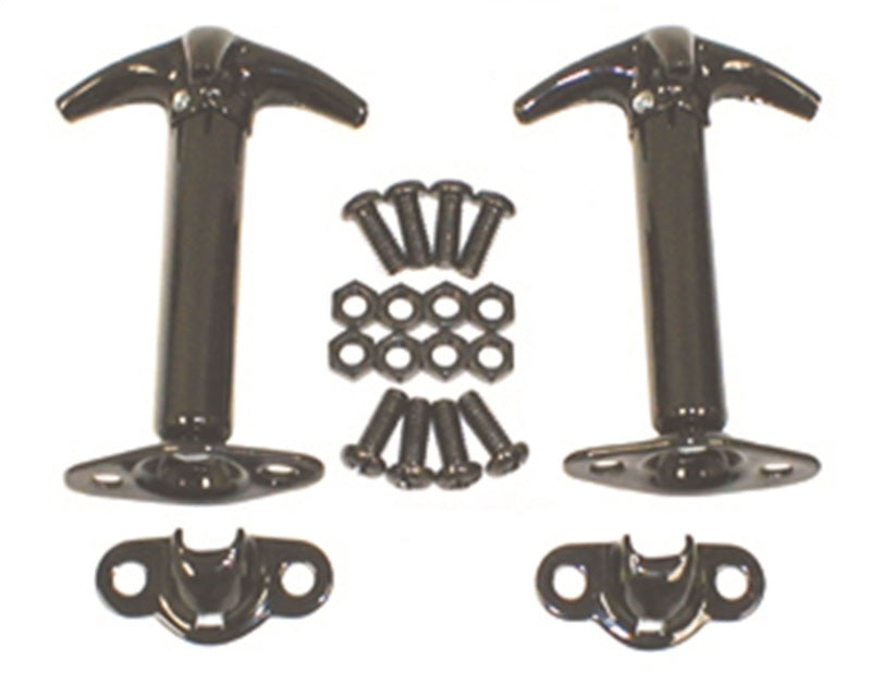 1941-1995 Jeep CJ Wrangler Black Hood Catch Kit (RUG11210.01) | Dirty Garage