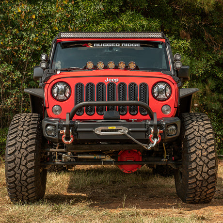 Rugged Ridge Arcus Front Bumper Set W/ Overrider 2018 Jeep Wrangler JK - View 4 | Dirty Garage